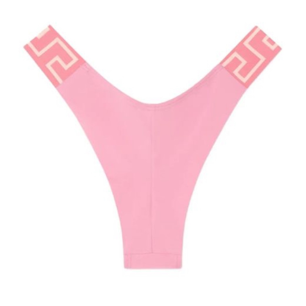 Versace‎ Bright Pink Logo Elastic-Band Bikini Top Size L